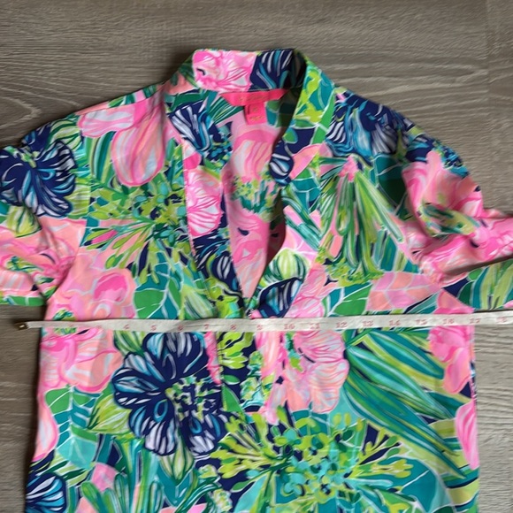 Lilly Pulitzer Shea Silk Tunic Top, Multi Island Escape XS - Picture 12 of 13